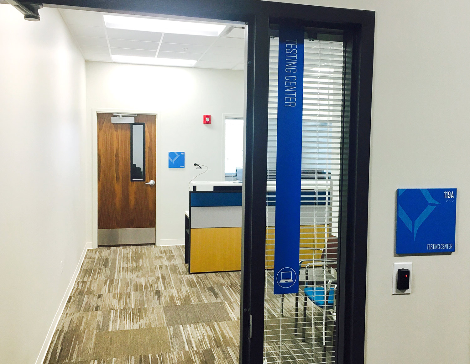 A photograph of the Testing Center Entrance