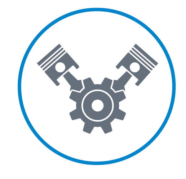 Automotive program icon on a blue square