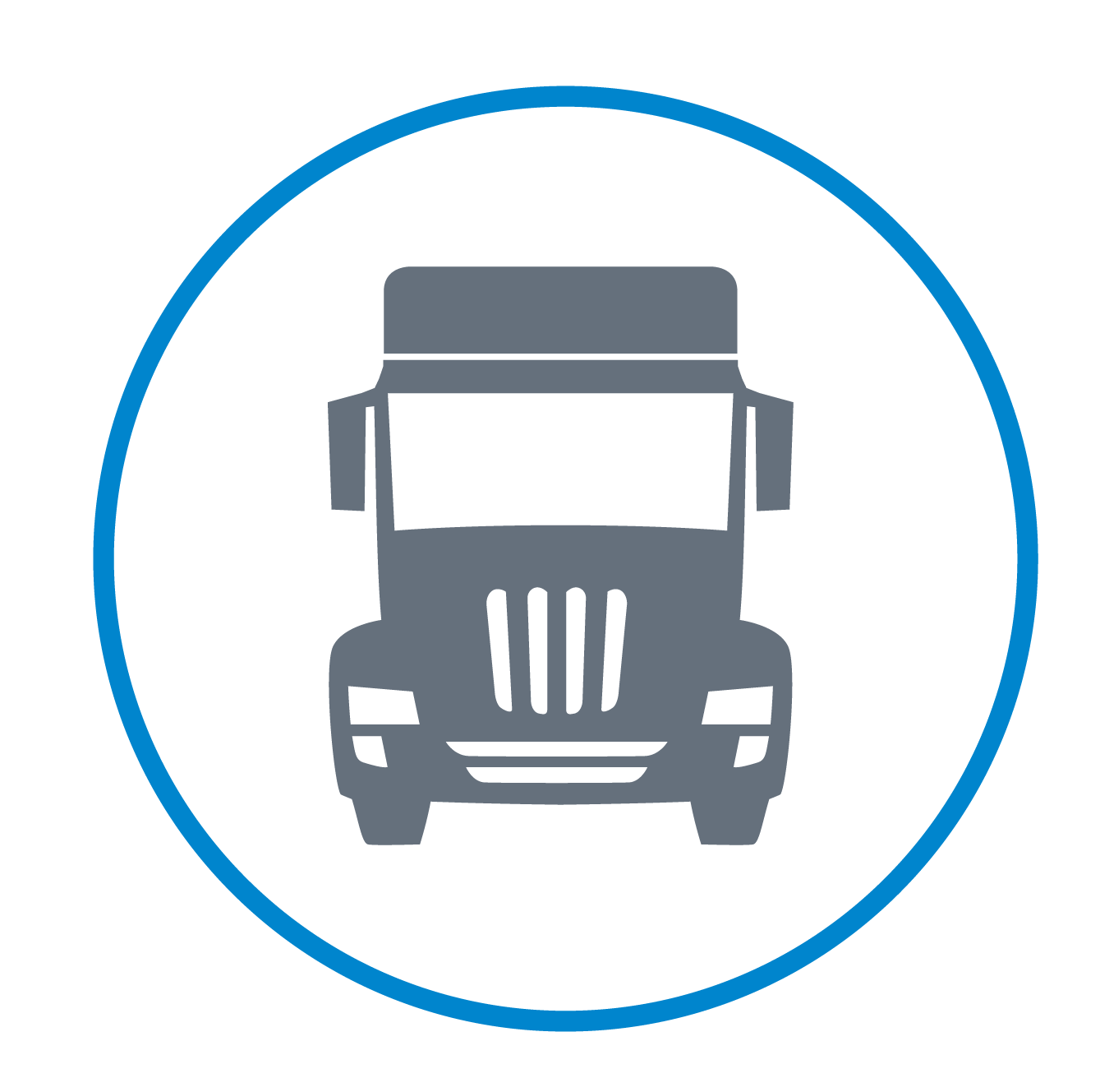 Truck driving icon showing the front of a semi truck