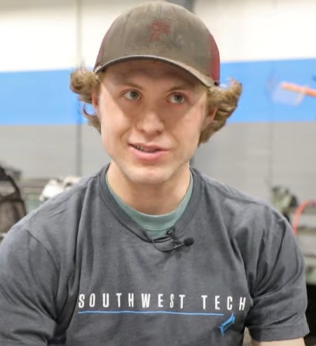 Photograph of Southwest Tech Student Jake Church, Automotive Technician Student of the Year in 2024.