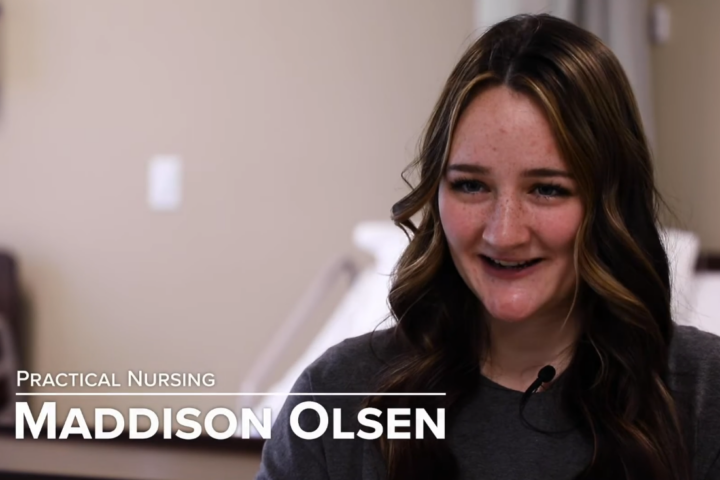 Video highlighting Practical Nursing Student, Maddison Olsen, and her journey to Southwest Tech.
